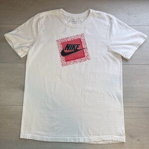 Nike White T-Shirt with Red Logo